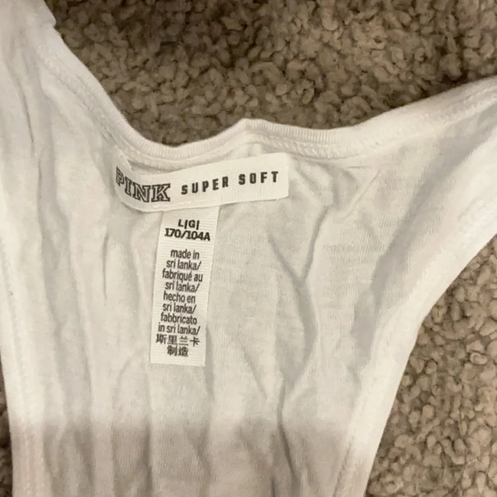 PINK Victoria's Secret White Tank Top with Pink Logo - Picture 3 of 4